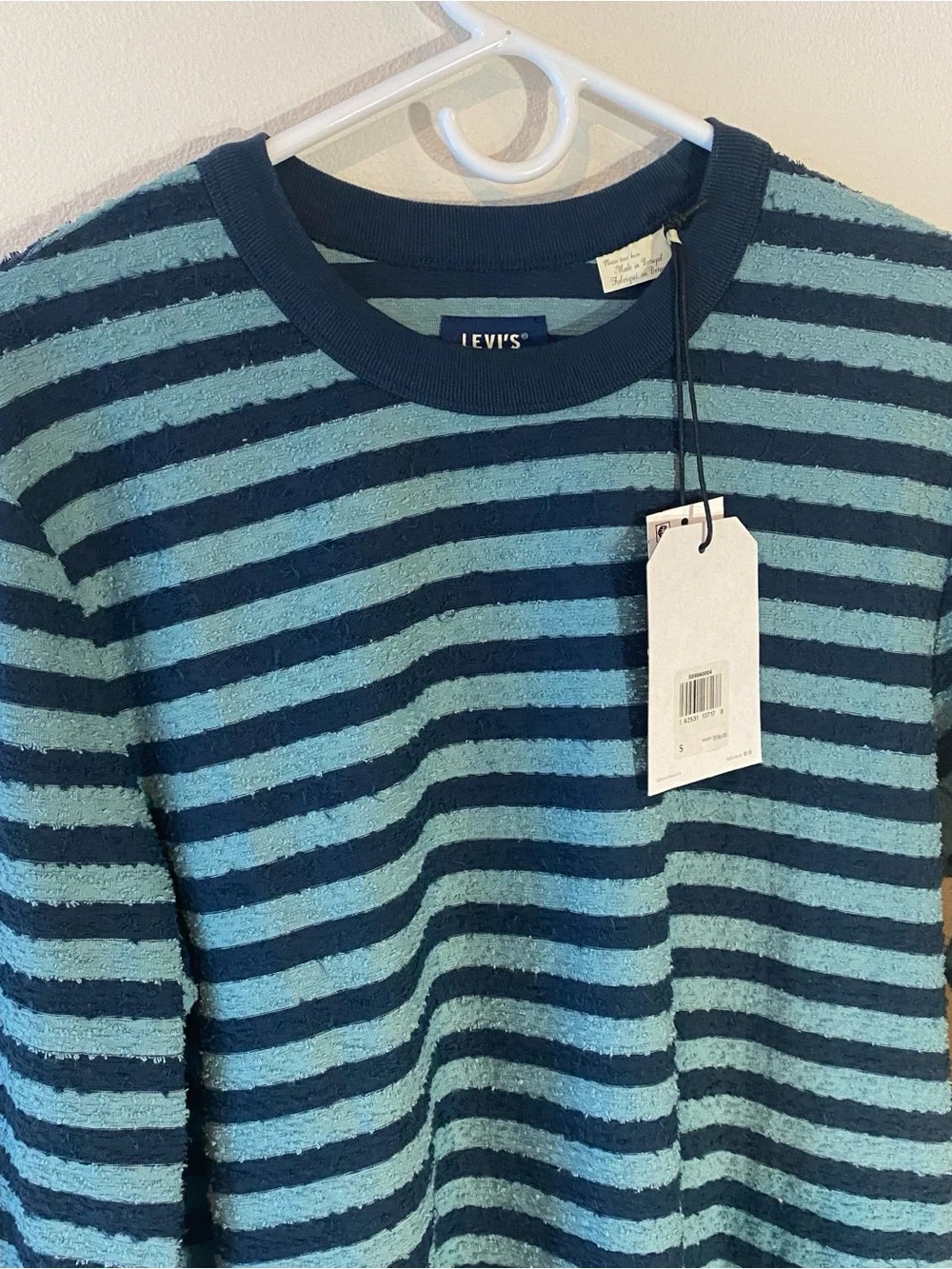 Levi’s Made And Crafted Blue Stripe Sweater Made In Portugal $118 - Men’s Small